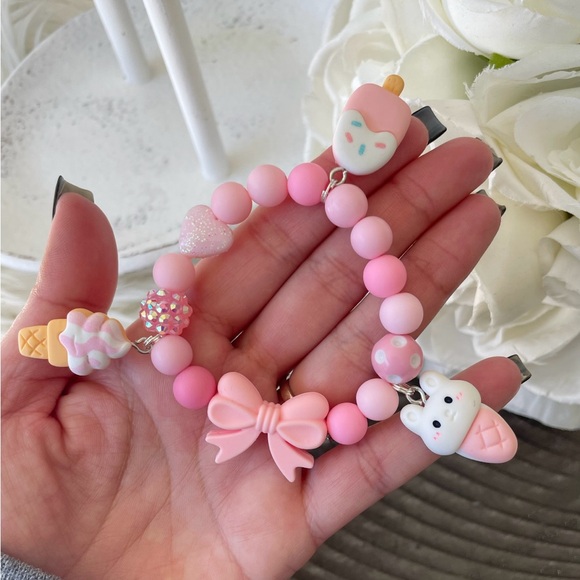 Girls Pink Ice Cream Charm Bracelet - Picture 2 of 2